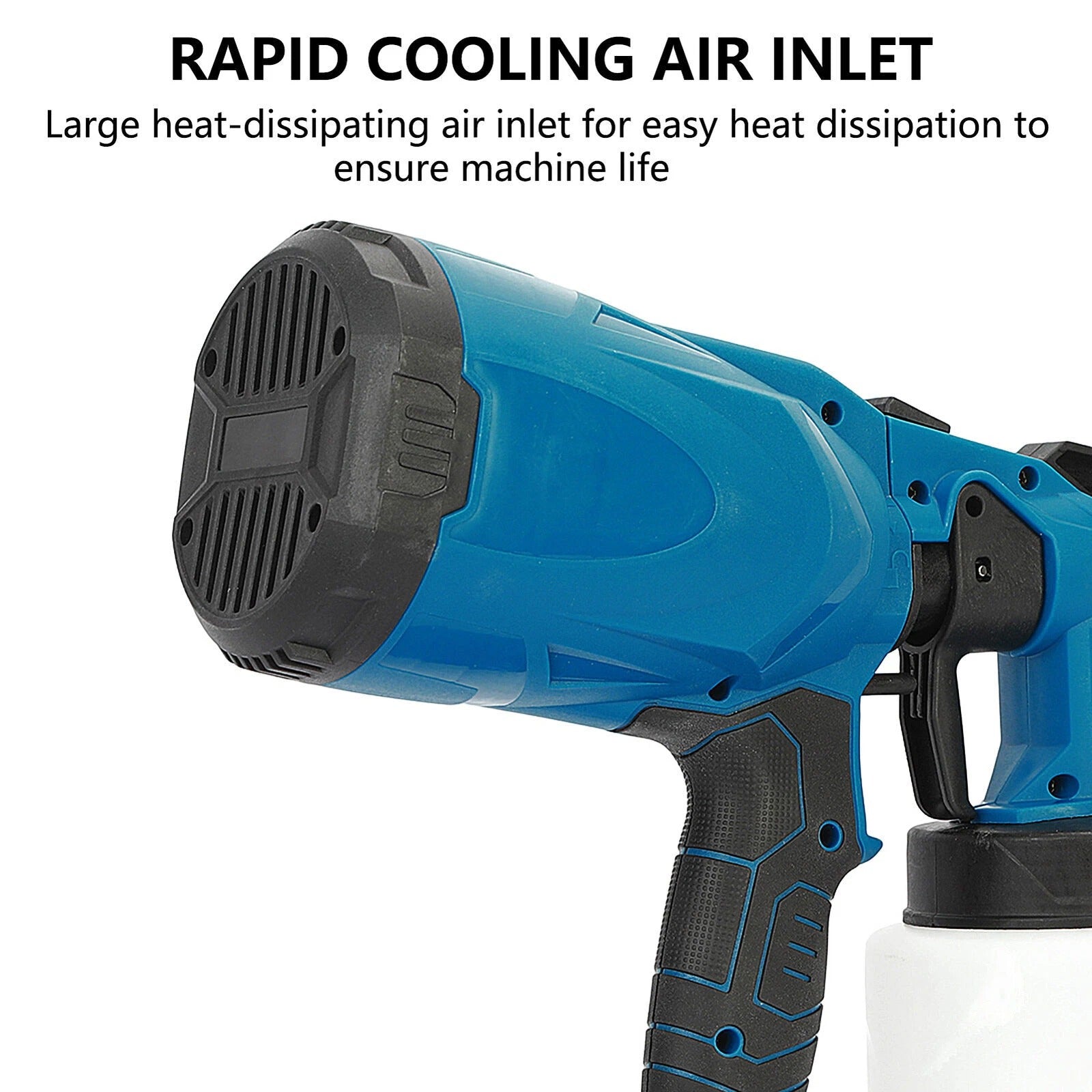 High Pressure Cordless Electric Paint Sprayer – Airless Spray Gun with 2 Batteries