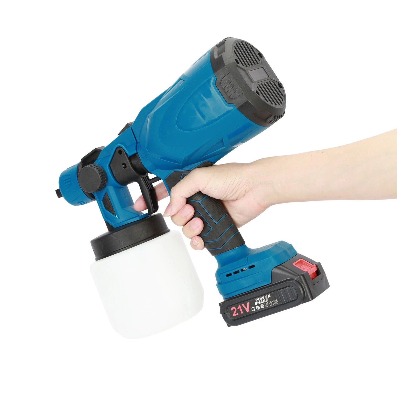 High Pressure Cordless Electric Paint Sprayer – Airless Spray Gun with 2 Batteries
