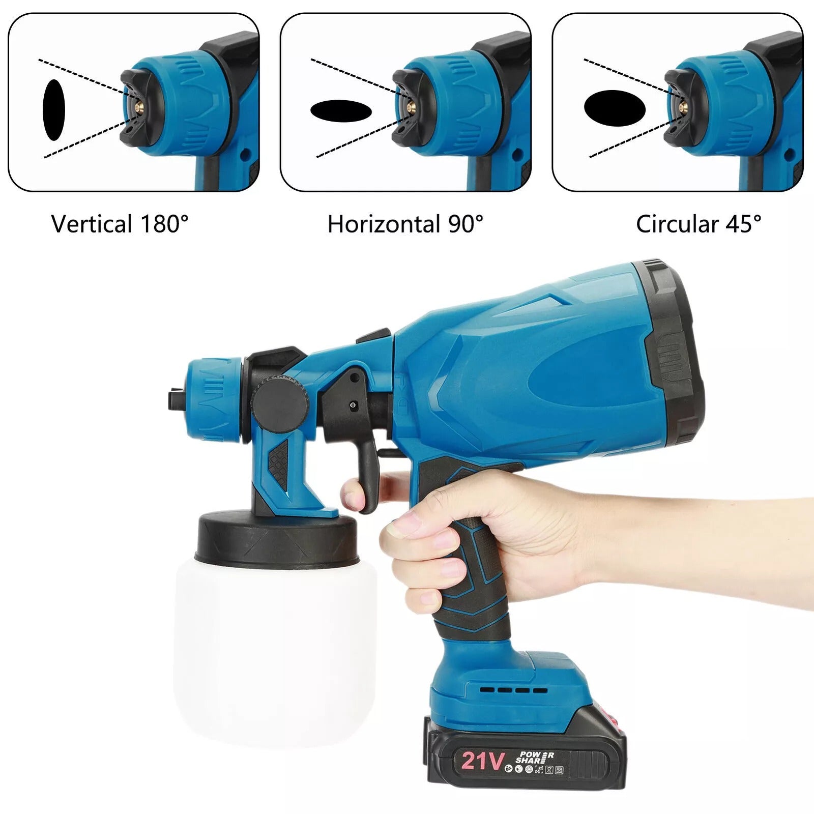 High Pressure Cordless Electric Paint Sprayer – Airless Spray Gun with 2 Batteries